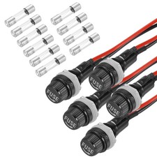 5 Pcs Panel Mount Fuse Holder, 4A AC 125/250V 5 x 20mm Fuse Compatible