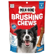 Milk-Bone Original Brushing Chews Small/Medium Daily Dental Dog Treats, 9 Count