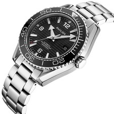 PHYLIDA 43.5mm Men Automatic Diver Watch 500m Sapphire Black Dial NH35A Durable