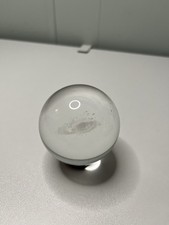 Galaxy Laser Etched Glass Sphere Crystal Ball Paperweight w Rubber Stand 2.5"
