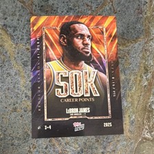 Topps 2025 Now LeBron James 50K Career Points Milestone #12 Los Angeles Lakers