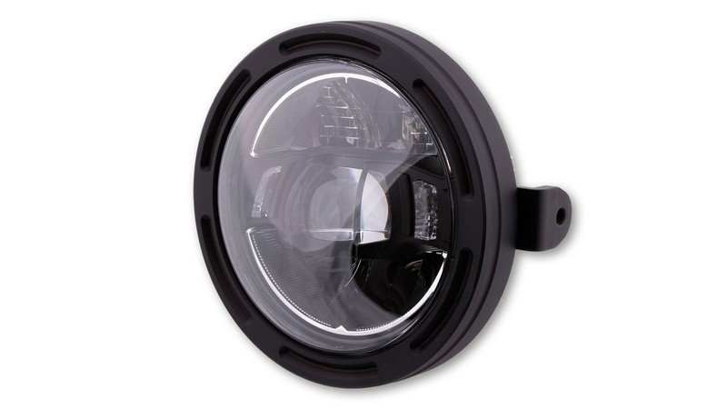 Phare LED HIGHSIDER Pro 5 3/4 pouces moto cadre-R2 TYPE 10 projecteur rond universel noir