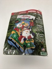 Dimensions Felt Works Santa Stocking 2001 8099 Todd Trainer Christmas ANTHONY