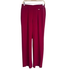 NWT Nine West High Rise Wide Leg Bold Red Women's Trousers Pants