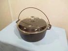 Vintage Wagner Ware Sidney -O- 1268 Cast Iron Dutch Oven with Glass Lid
