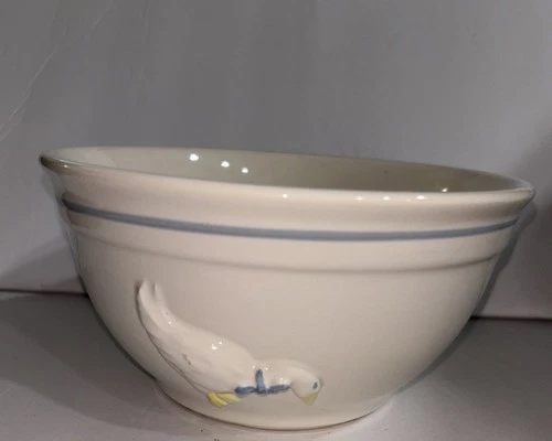 Vintage McCoy Pottery Nesting Small 6” Mixing Bowl Embossed Goose 2107 USA