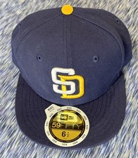 New Era San Diego Padres MLB 59FIFTY Kids Fitted Cap Blue Yellow Size 6 1/2