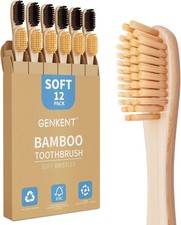 Bamboo Toothbrushes BPA Free Soft Bristles 12 Counts Travel Toothbrush Natural C