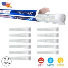 12 Pack 8Foot T8 LED Tube Light 144W 18000Lm 6500K Workshop Ceiling Lamp Fixture