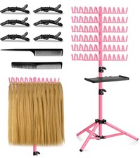 Braiding Hair Rack with Tray, 144 Pegs Height Adjustable Braiding Rack 2 Side