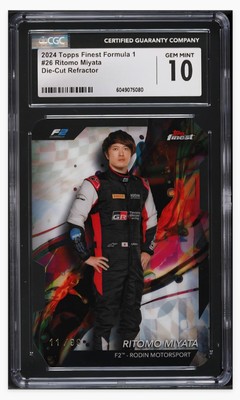2024 ⛽ CGC 10 Ritomo Miyata #26 Formula 1 Die-Cut Refractor #/99 Topps Finest 
