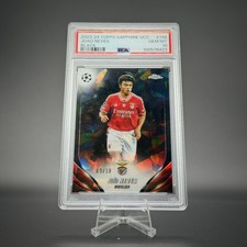 2023-24 Topps Chrome Sapphire UEFA Club Competitions JOAO NEVES BLACK /10 PSA 10