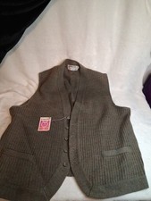 Kilspindie of Scotland Vintage 100 new Wool green Knit Sweater VEST