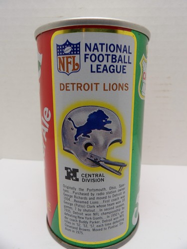 CANADA DRY GINGER ALE NFL DETROIT LIONS FOOTBALL SS SODA POP CAN MICHIGAN