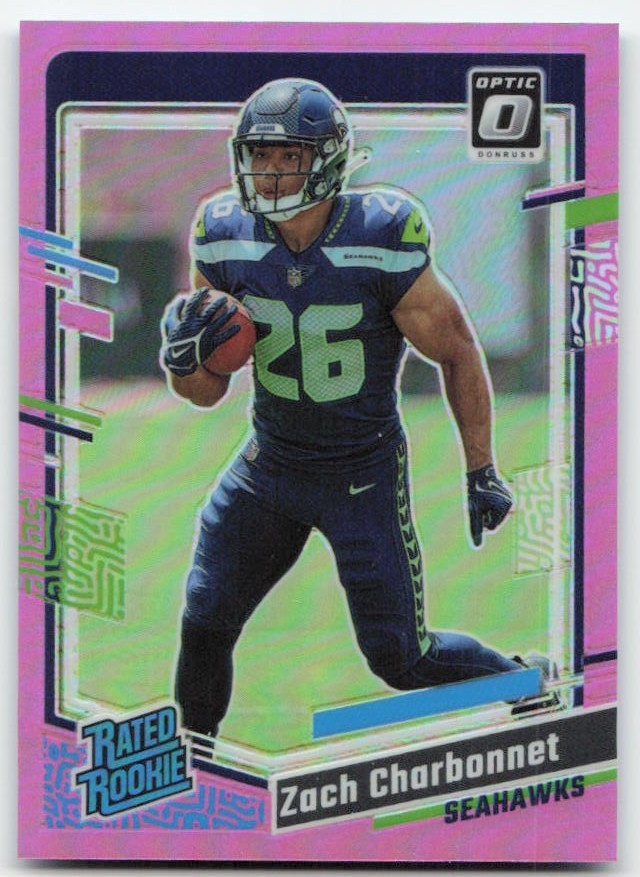 2023 Donruss Optic #294 Zach Charbonnet Pink