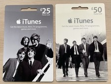 A Pair Of THE BEATLES iTunes Limited Ed Gift Cards £25 & £50 Unused No Value 