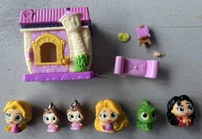 Disney Doorables Tangled Rapunzel Figures Play Set Lot Mother Gothel Pascal