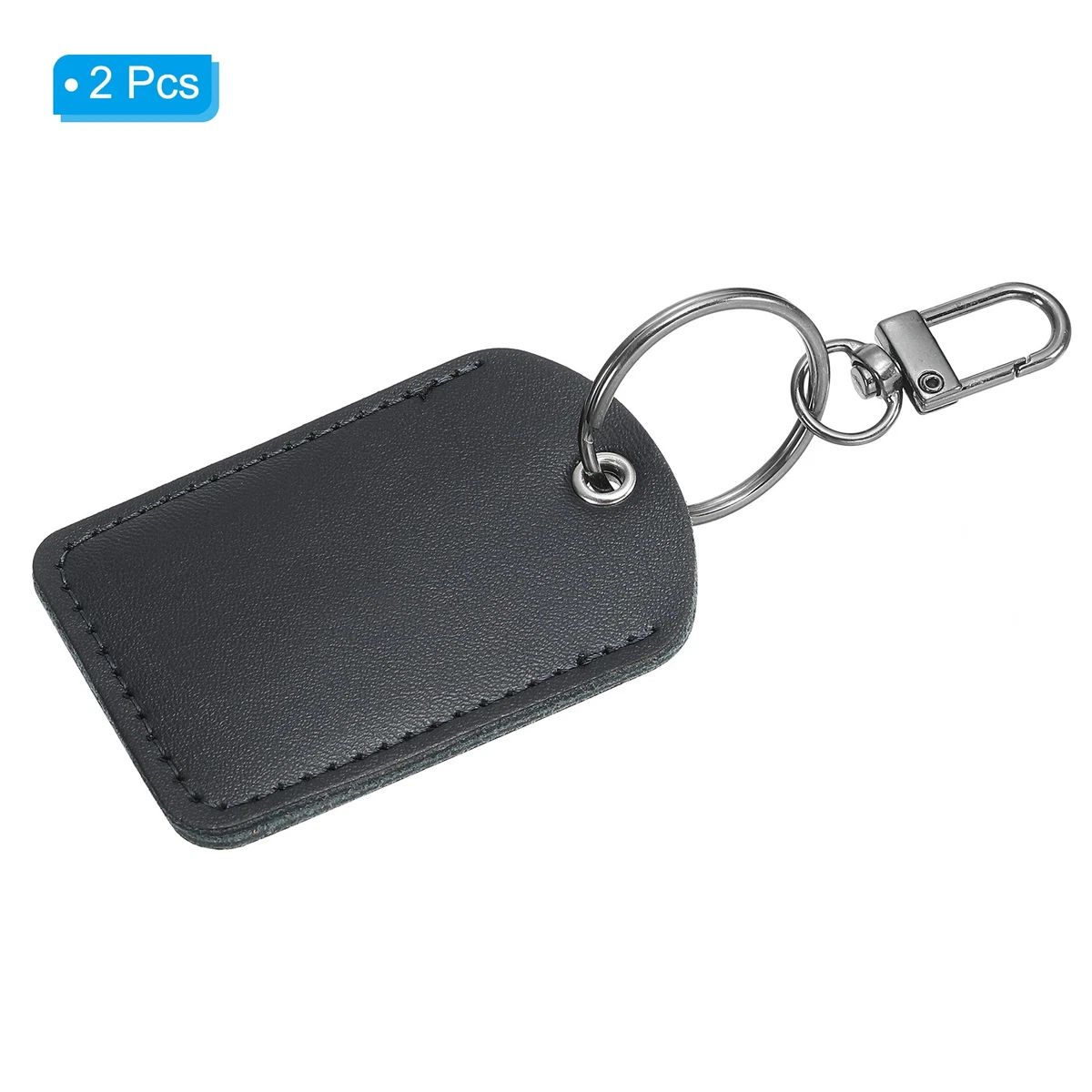 Llavero de Cuero, 2 Piezas Llaveros de Cuero Genuino Hágalo Usted Mismo Porta Llavero, Negro