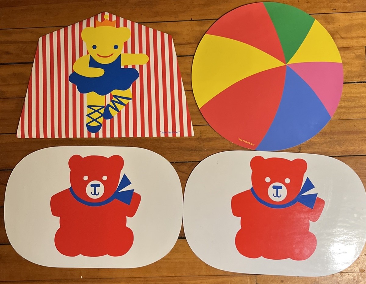 marimekko - 【廃盤　激レア】marimekko ハンモック RARE Vinyl MARIMEKKO Table 4 PLACEMATS VINTAGE Kids Bear Ballerina