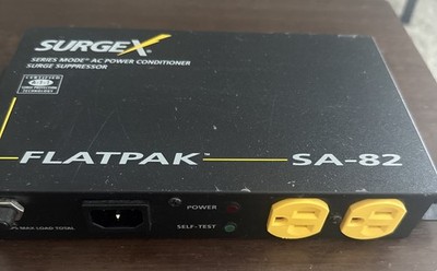 SurgeX MODEL SA-82 FlatPak 2-Outlet 120V Surge Protector USED