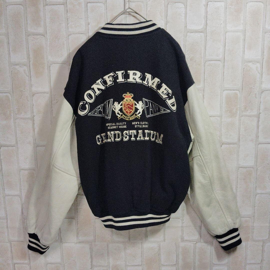 Design stadium jacket leather black patch embroid… - image 3