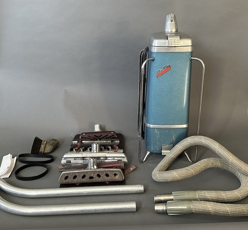 Vintage Air-Way Sanitizor Model 66 Cannister Vacuum w/ Hose + Attachments