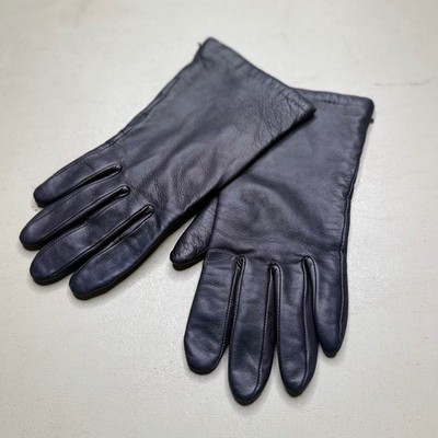 Vintage Fownes Dark Brown Leather Gloves Womens 6.5 Classic Minimalist Retro