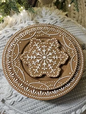 3pc Gingerbread Dinner Salad appetizer Plates  Christmas pottery barn inspired 