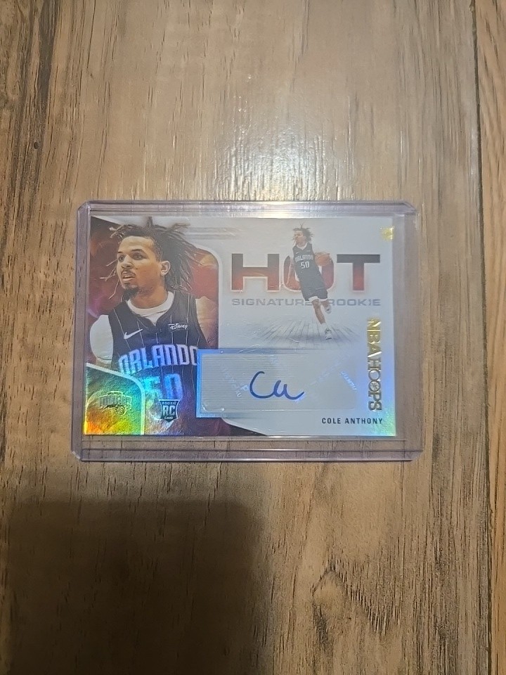 2020-21 Panini NBA Hoops Cole Anthony #HR-CAN (RC) Hot Signatures Rookie Auto