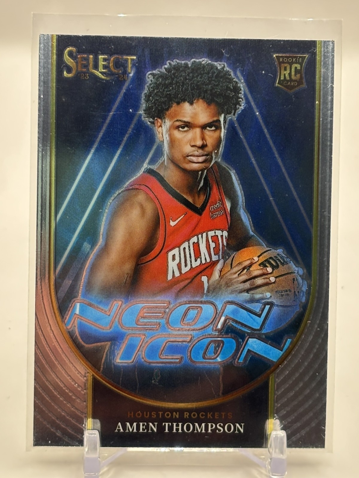 2023-24 Panini Select Amen Thompson #20 Neon Icon RC Rockets