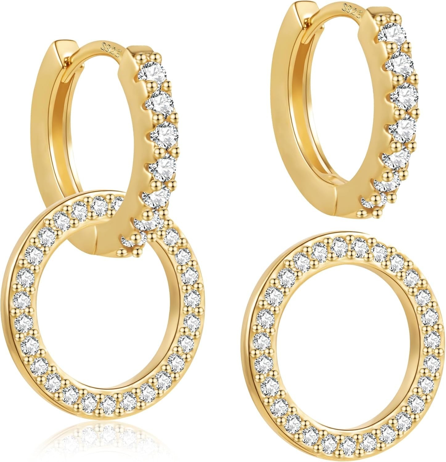 Boucles d'oreilles trombone double maillon légères anti-allergies