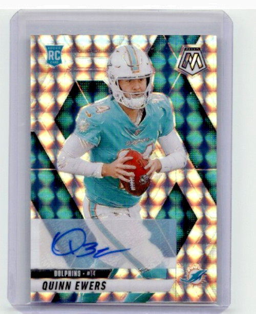 Quinn Ewers 2025 Panini Mosaic #308 Silver Mosaic Prizm Rookie Auto RC
