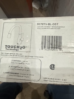Delta 9178tv-dst DST Leland VoiceIQ. touch2O Technology 1.8 GPM Black