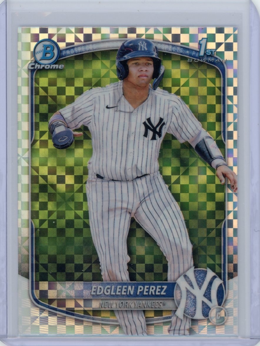 EDGLEEN PEREZ 2025 BOWMAN CHROME X-FRACTOR #BCP-80 1ST BOWMAN NY YANKEES