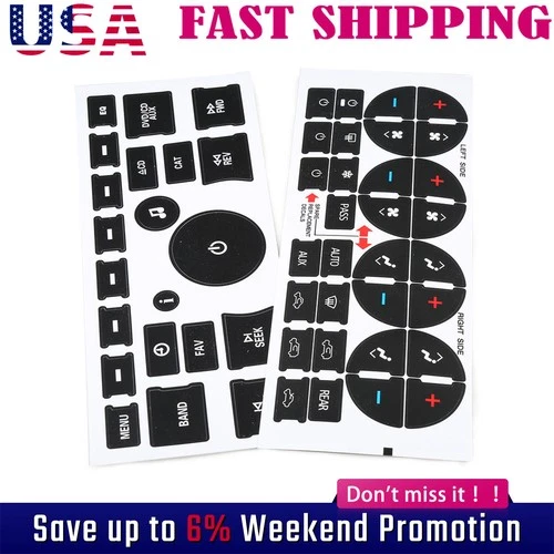A/C Control &Radio Dash Button Repair Kit Decal Stickers For Chevrolet GMC */