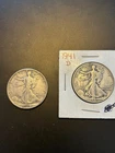 1941 D & 1944 WALKING LIBERTY HALF DOLLAR