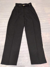 Sag Harbor Women Long Straight Leg Black Dress Pants Polyester Fabric Size 10