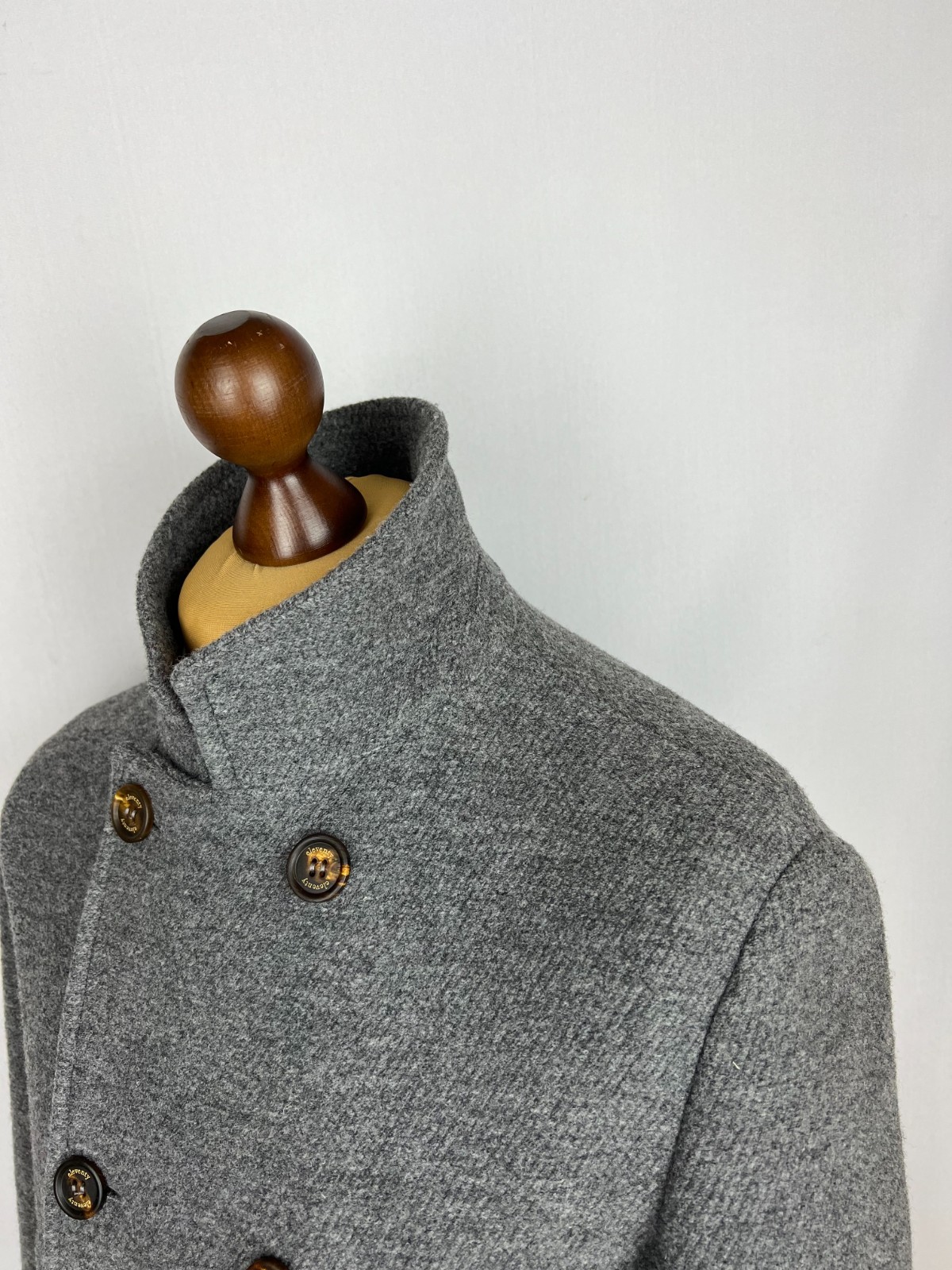 ELEVENTY Pure Wool Blend Solid Gray Half-Lined Do… - image 7
