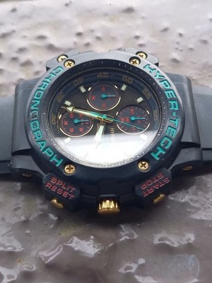 SEIKO ALBA V655-6010 HYPER-TECH CHRONOGRAPH men Qz Black Watch
