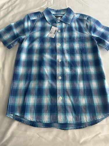 The Children’s Place Kids Boy’s Short Sleeve Checked Shirt M (7/8) NWT