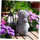Solar Garden Decor Statues Figurine: Garden Art for Patio Balcony Yard Lawn -