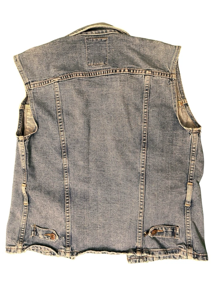 Chaleco Denim Banana Republic Vintage Años 80 Viaje Safari Ropa Hecho en EE. UU. Talla M Foto 4 de 4