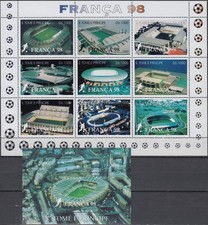São Tomé and Príncipe Both S/S World Football Championship France  98 1997 MNH-4