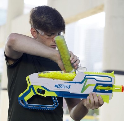 NERF Hyper Bundle Siege 50 Pump Action Blaster Up to 110 FPS Velocity Eyewear