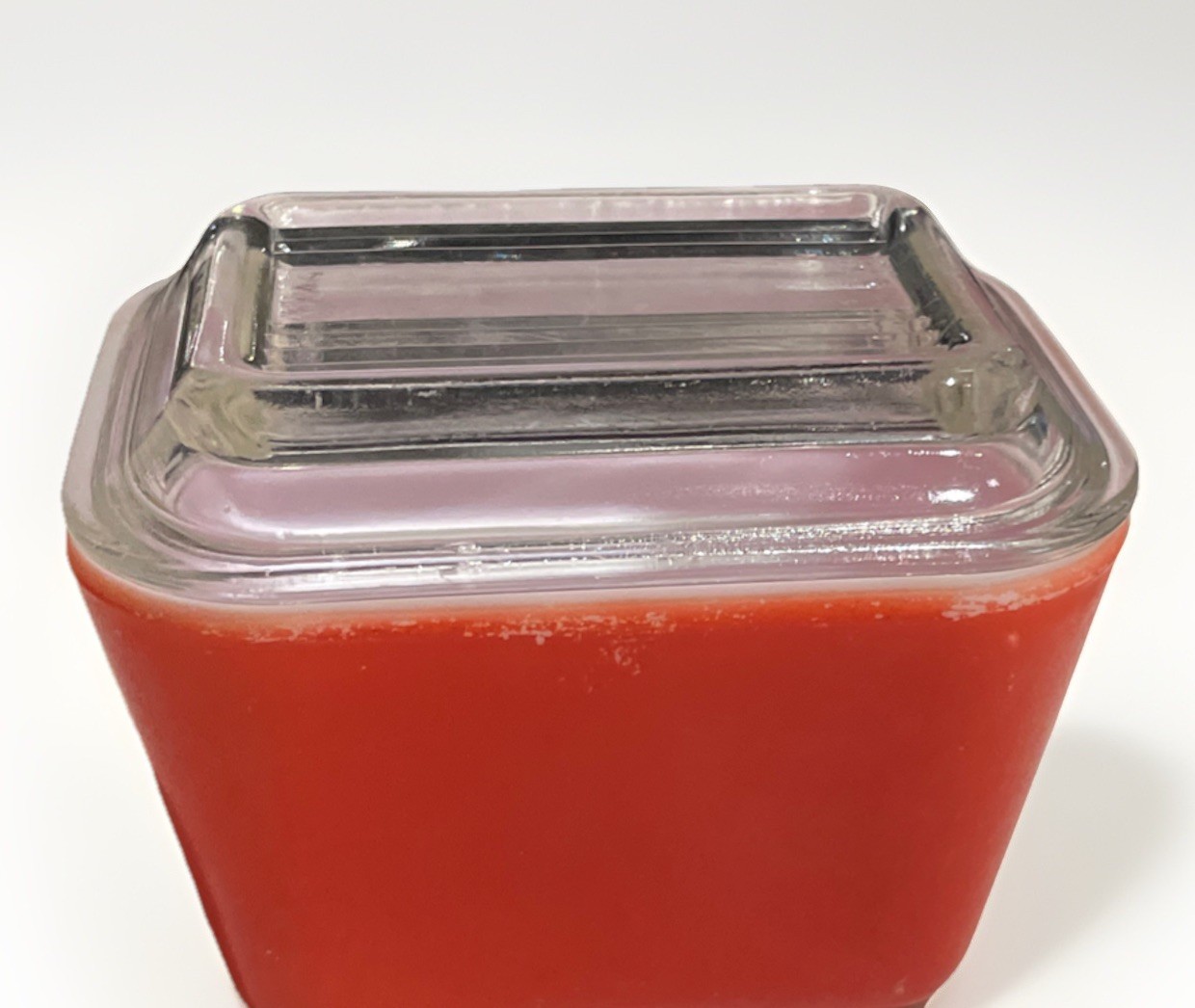 Pyrex Orange 501 Refrigerator Glass Dish With Lid Vintage