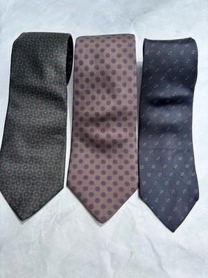 Slim Designer Tie Christopher Bernard, Charing,Huntington Men s Silk Tie Lot(3)