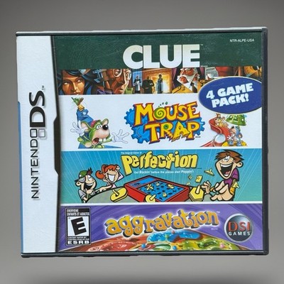 Clue/Mouse Trap/Perfection/Aggravation (Nintendo DS, 2007) CIB With Manual