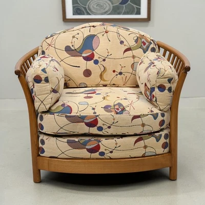 Ercol Renaissance Low Back Easy Chair Light Miro Style Upholsty FREE UK Delivery - Image 1 of 4