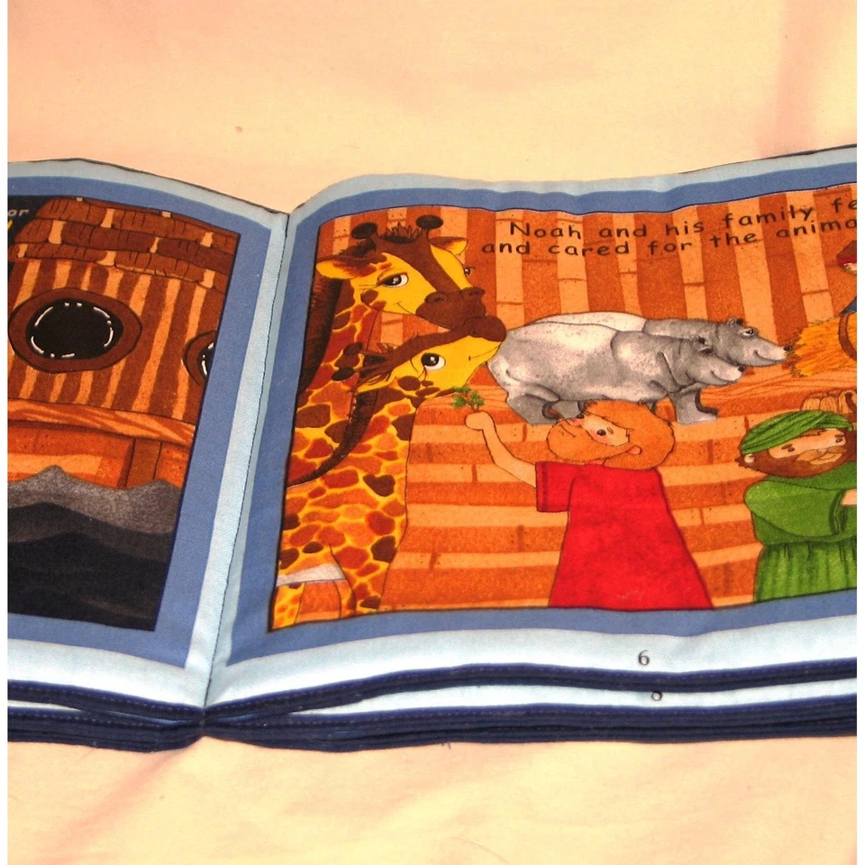 Libro de felpa de tela/tela del Arca de Noé, perfecto para cualquier guardería temática del Arca de Noé Foto 3 de 4