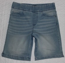 DKNY Pull On Stretch Bermuda Blue Denim Jean Shorts High-Rise Womens Size S 30